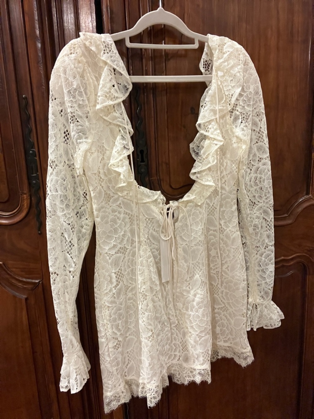 For Love & Lemons Romantic Cream Lace Mini Dress NEW - Picture 6 of 13